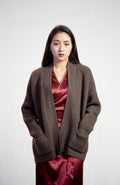 Ladys sweater Brown buttoned