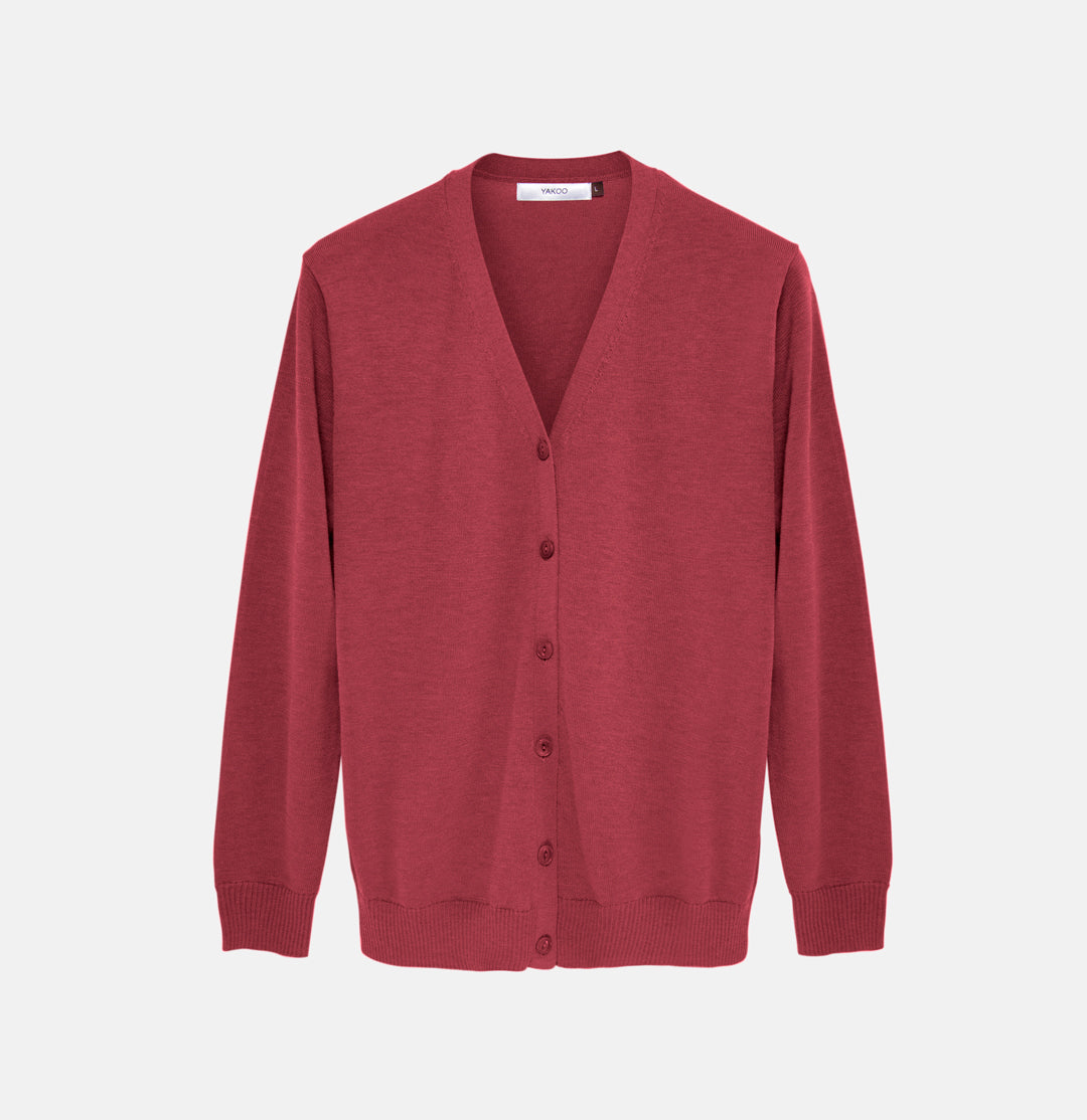 Gents sweater Red buttoned